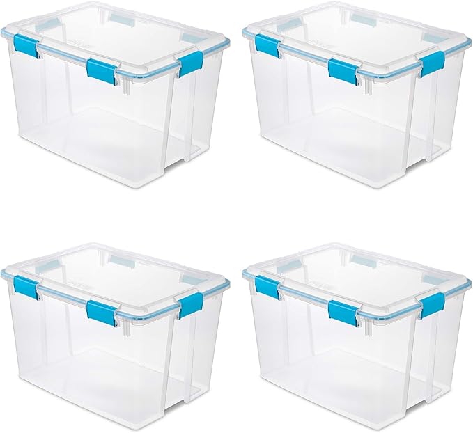 Sterilite 19384304 80 Quart Clear/Blue Aquarium Gasket Box4