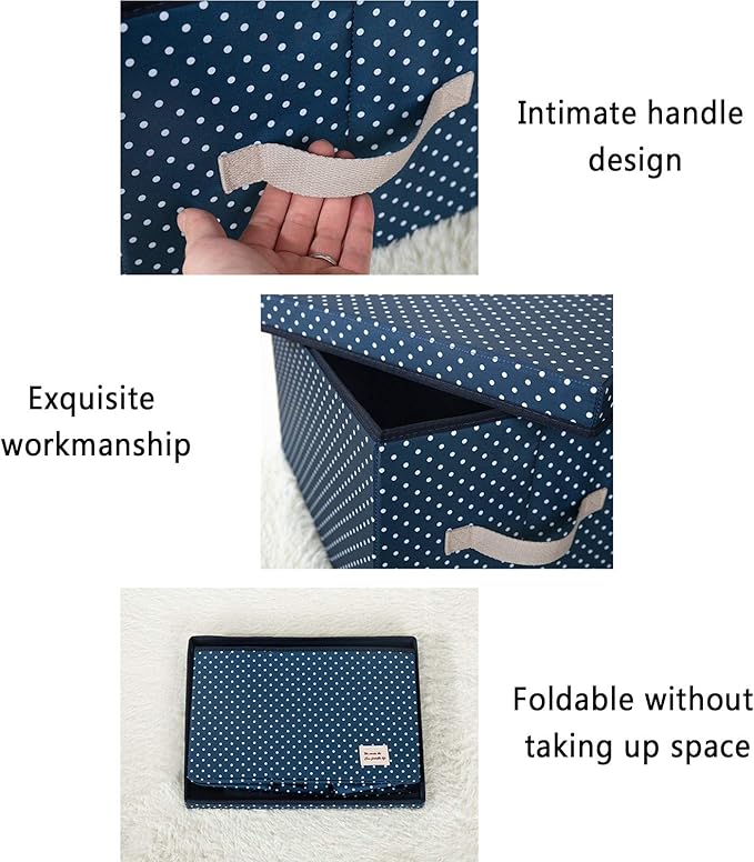Storage Boxes Oxford Cloth Storage BoxFoldable Storage Box with Lidfor Storing ClothesToys SnacksCamping Storage Box50 X 40 X 30cmPack of 2/3/4 (Style 3 Pack of 4)