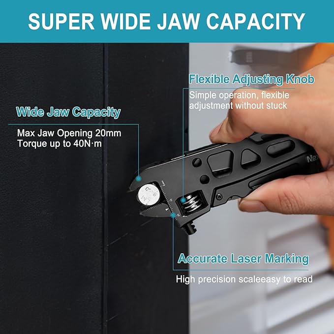 NexTool Adjustable Wrench Multitool 9 in 1 Multi Tool with Multitool Pliers Adjustable Wrench Pocket Knife and Screwdriver Foldable Stainless Steel Multi-Tool for Mechanical Maintenance Camping