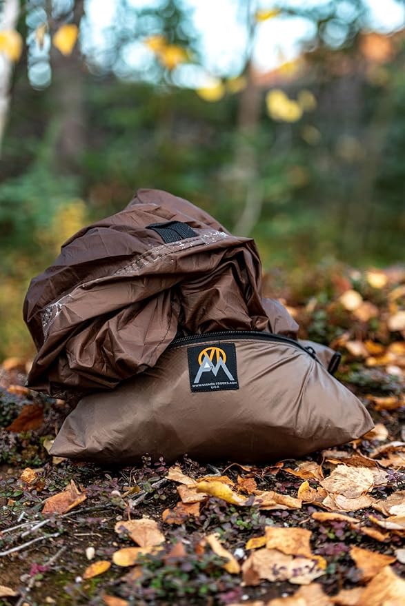 VIAM Outdoors Switchback Tan Tarp: Waterproof Camping Tarp for Hunting Glassing Hammock Rain Fly Ultralight Backpacking Gear Sun Shelter &amp Heavy Duty Outdoor Protection - 1.1oz