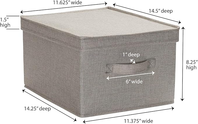 Household Essentials Large Fabric Storage Bins 2 Pack Gray