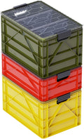 SIDIO CRATE Pro Pack - Two Full Size and One Half Size SidioCrate Stackable Outdoor Organizer Storage Bins with Clear Lid and Dividers - UTILITY Variety Pack