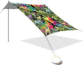 Vibrant Jungle Dinosaurs Beach Tent Sun Shelter Set UPF50+ UV Protection 10.5 x 9.19 FT Camping Shade Canopy with Sandbags Sand Anchors Carrying Bag and Others