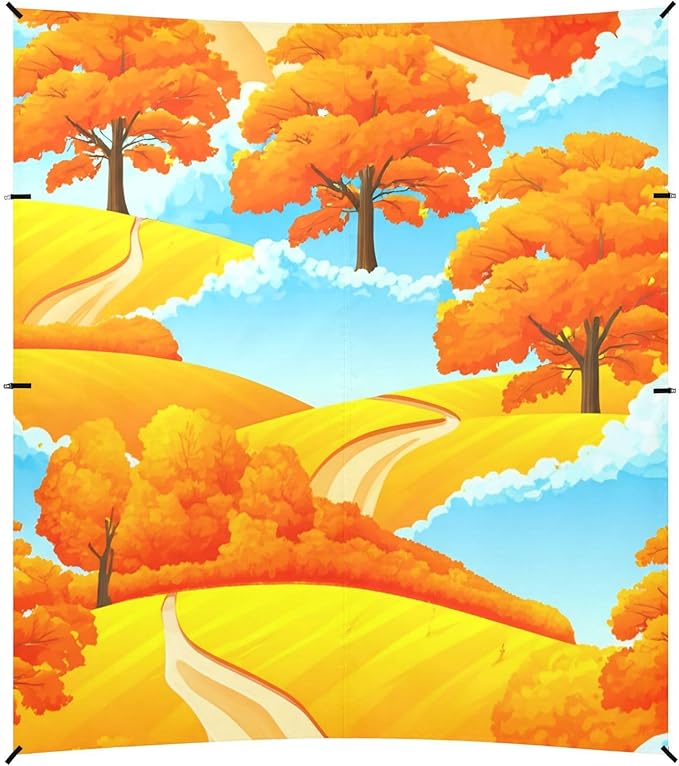 Beach Canopy with Windproof Ropes &amp Sandbags Beach Tent Sun Shade Sun Shelter for Camping Trips Fishing Backyard Fun or Picnics Autumn