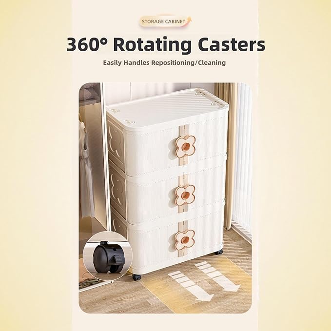 Storage Bins with Lids Stackable Folding Plastic Storage Containers for Home Closet Office Kids Room Clear Doors Magnetic Closure Collapsible Organizer
