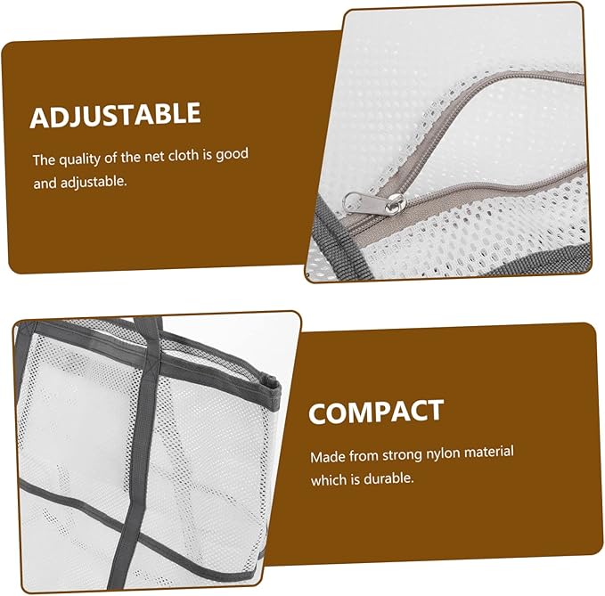 Housoutil 2pcs Portable Beach Toiletry for Toy with Organizers Use Multifunctional Mesh Bag Handle Basket Whitex2pcs 59x36cmx2pcs