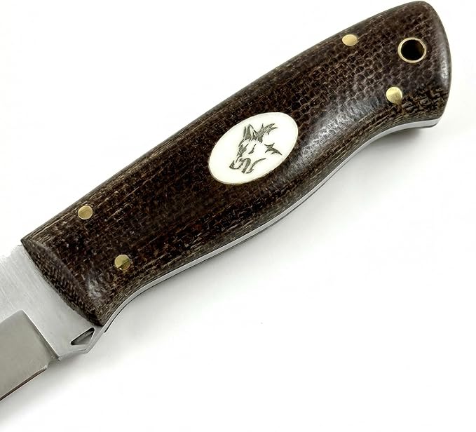 Fixed Blade Knife with Leather 3.54 D2 Steel Survival Knives for Camping Bushcraft Hunting Ergonomic Flax Handle Outdoor Survival Gear Gift for Men