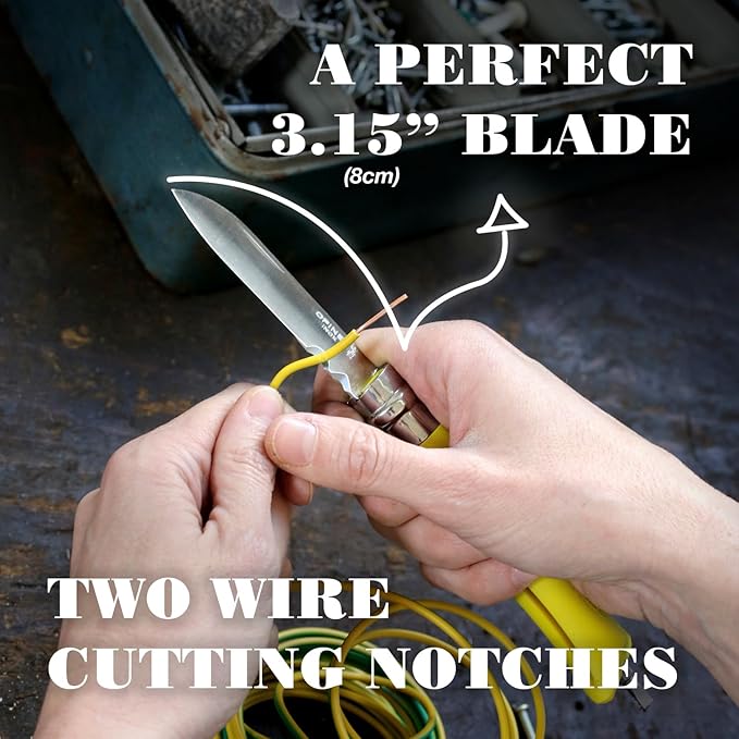 Opinel No.09 DIY - Stainless Steel Folding Pocket Knife and Multi-Tool Wire Stripper Screwdriver Made in France