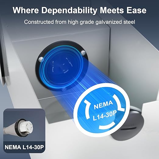 30 Amp Generator Inlet Box NEMA L14-30P Power Inlet Box for 3R 4-Prong Generator Cord 120/240V 7200W Weatherproof Outdoor Generator Receptacle Use for Emergency Ready