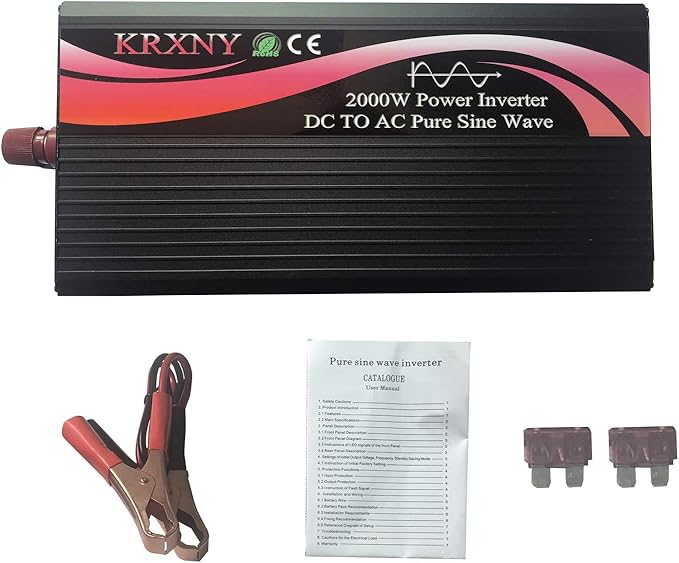 2000W Power Inverter 48V DC to 110V AC 60HZ Pure Sine Wave Converter with LED Display for Off Grid Solar System