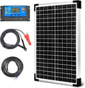 Solar Panel Kit 30W 12V MonocrystallineBattery Maintainer +10A Solar Charge Controller + Extension Cable with Battery Clips O-Ring Terminal for RV Marine Boat Off Grid System