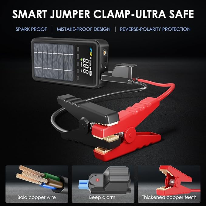 JIYHF Portable Power Station 74Wh Solar Generator &amp Backup Power with 45W USB-C PD 3000A Jump Starter with Air Compressor Ideal as a Portable Power for Emergency car Battery Jumper RV inflat