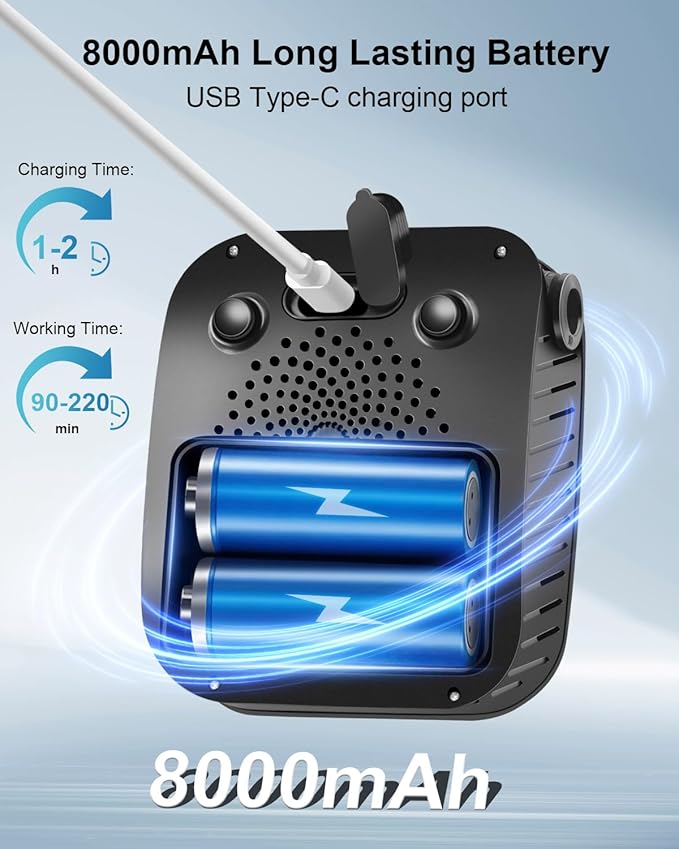 AUTOPkio Portable Shower 8000mAh Rechargeable Camping Shower Pump with 5 Speed Modes LED Display IPX8 Waterproof 10 L/min Electric Outdoor Shower Kit for Travel Car RV Hiking Beach Pet