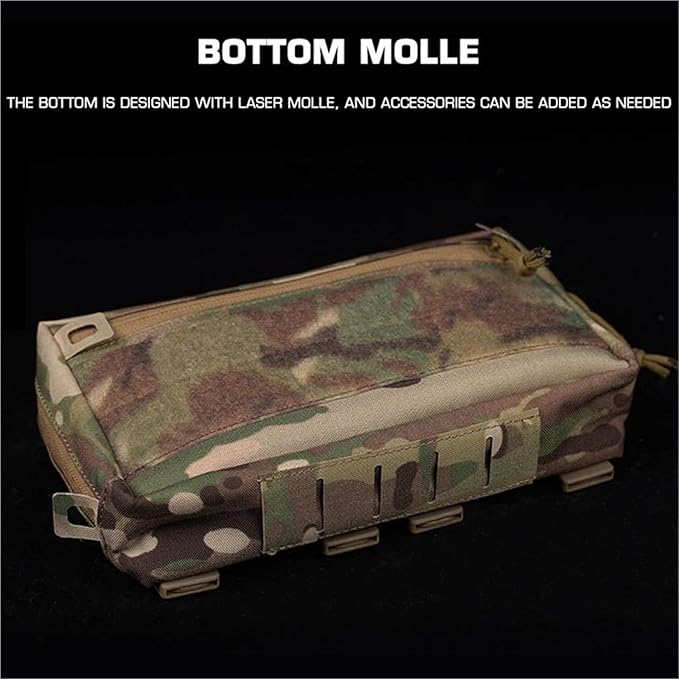 MOLLE Tactical Utility Pouch with Zipper Laser Cut Panel Organizer Bag for Belt Backpack Outdoor GearEveryday Carry Storage Case