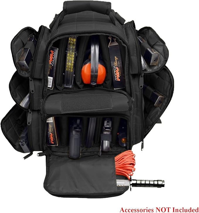 Explorer Tactical Heavy Duty Range Backpack With Adjustable Compartments R4 Black