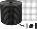 VEVOR 6 inch x 100ft Solar Panel Bird Guard Critter Guard Roll Kit with 60pcs Durable Metal Fasteners Solar Panel Guard with Rust-Proof PVC Coating 1/2 inch Wire Roll Mesh