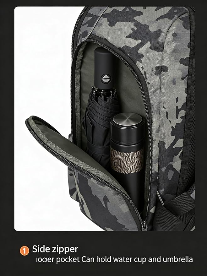 LINGYUE Tactical Backpack BagpackWaterpoof Resistant Outdoor Hiking Travel Daypack With 14 Laptop Compartment(Camouflage-C)