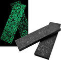 Blank Material For Resin Knife Handle 2pcs Luminous Green Carbon Fiber Board with Marble Texture(135x40x5mm)