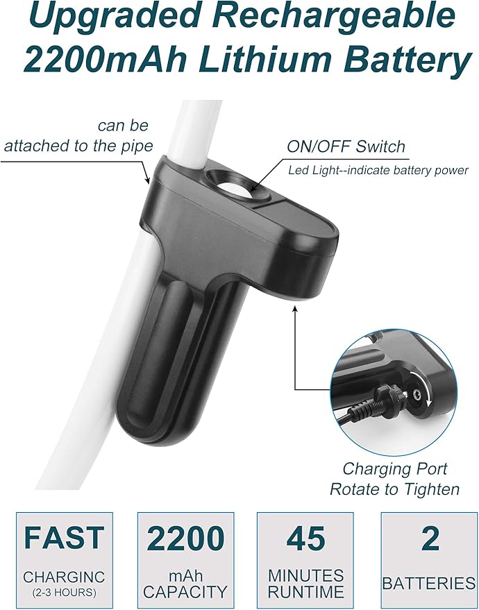 innhom Portable Shower Camping Shower Outdoor Camp Shower Pump Electric Rechargeable Portable Camping Shower Powered by Rechargeable Battery