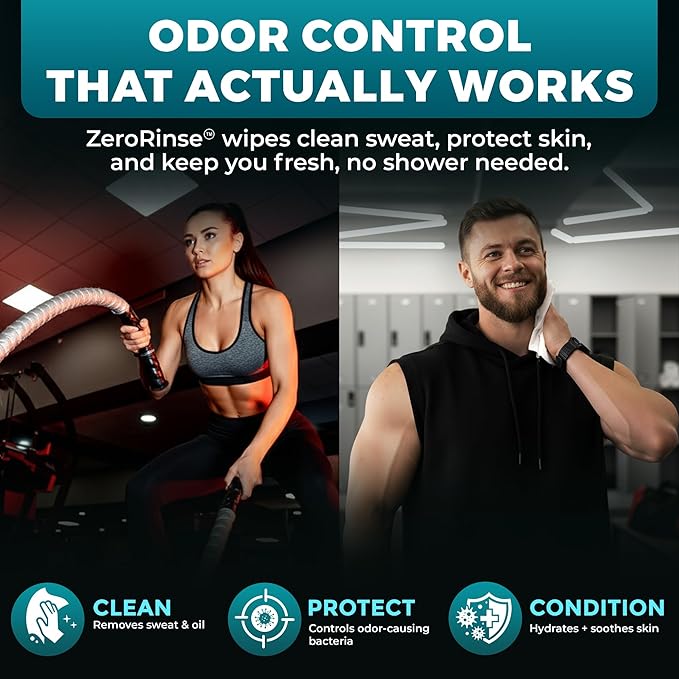 After Gym Body Wipes for Men (4pk) - 200 XL No Rinse Shower Wipes + 16 Travel Bath Sheets 10 x 11.5 - Mens Deodorant Disposable Washcloths for Bathing Camping Essentials Survival Gear and Supplies
