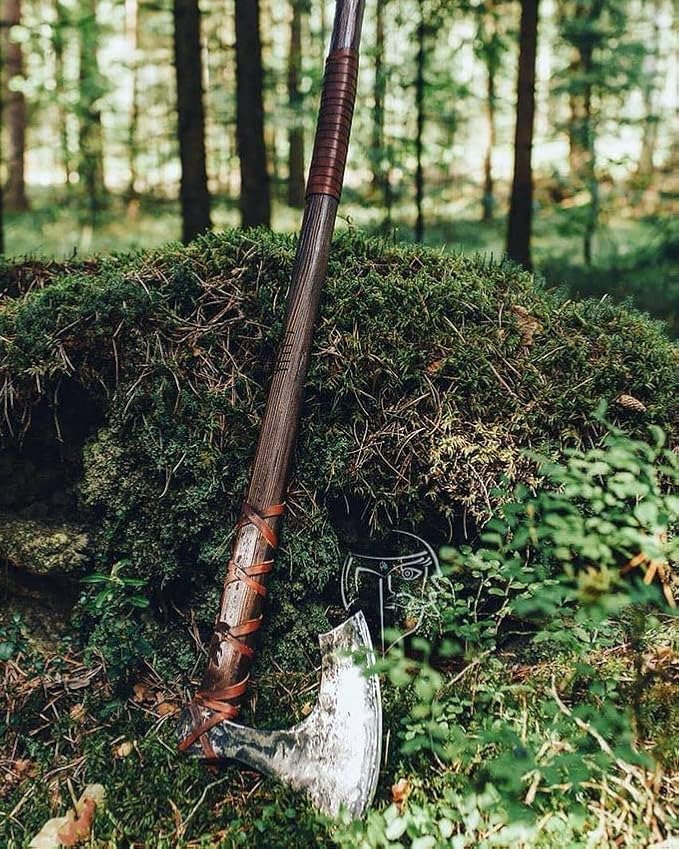 Axes Handmade Viking Axe Hatchet Norse Axe- 40 Long Two-Handed Berserker Axe Forged Axe - Bearded Axe - with Sheath(AB-001)