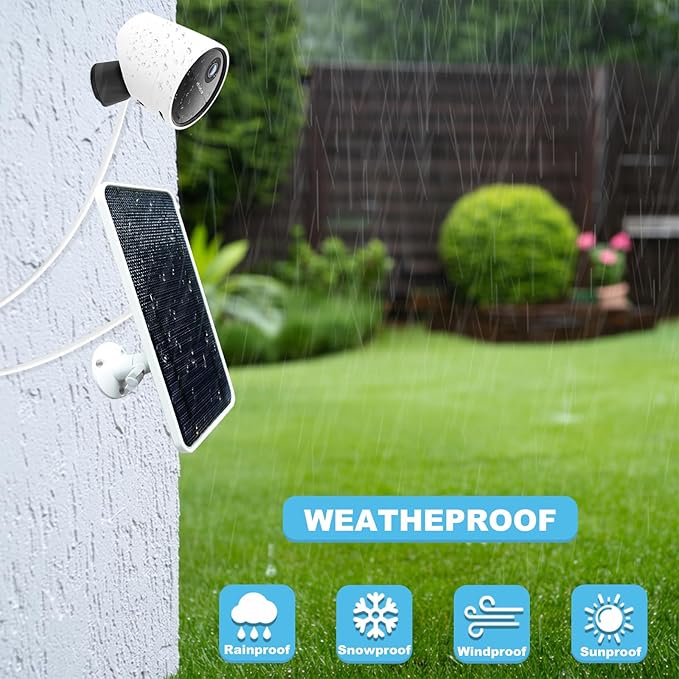 AYF Solar Panel Compatible with SimpliSafe Outdoor Camera &amp SimpliSafe Outdoor Security Camera Series 2 Solar Panel Charger with 13FT Weatherproof Cable IP65 Waterproof 360° Adjustable Mount1