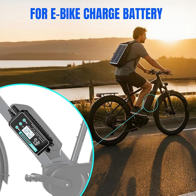 10A Waterproof Boost MPPT Solar Charge Controller Solar Panel for LiFePO4 Gel Batteries Solar Charge 48 Volt Golf Cart BatteriesElectric Bike Electric SkateboardElectric Surfboard Batteries etc
