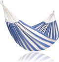 SUNCREAT Large Hammocks for Outside Long Replacement Hammock Two Person for Stand Blue White Stripes