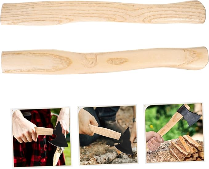 2pcs Replacement Wooden Hatchet Handles for Camping Durable Wood Handle with Ergonomic Design High Hardness for Woodworking and Cutting Tasks