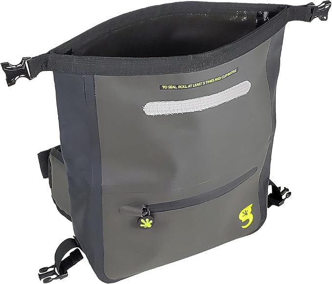 geckobrands Waterproof Tarpaulin Waist Pack - Durable Adjustable and Water-Resistant with Multiple Pockets for Beach Swimming Boating and Hiking