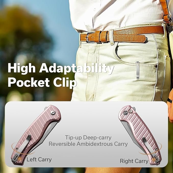 CIVIVI Stormhowl Pocket Knife Folding Knife with 3.3 Nitro-V Steel Blade Aluminum Handle Flipper and Button Opener Cool Knife for GiftEDC C23040B-3