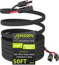 50Ft 10AWG Solar Cable Extension with Protection Cover Solar Wire with Tool-Free Solar Connectors IP68 Waterproof PV Cable Solar Panel Extension Cable 10Gauge for Home Boat RV Solar Panels(50ft)