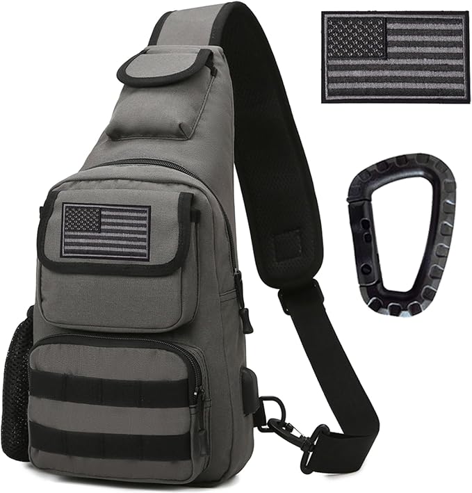 Tactical Shoulder Bag - 1000D Molle Military Backpack Outdoor Daypack Chest Pack (Darkgray)