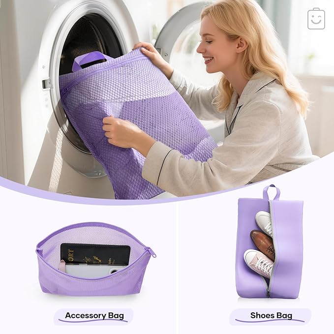 Veken 11 Set Compression Packing Cubes for Travel EssentialsCompressible Expandable Large Luggage Suitcase Organizer Bags for ClothingDurable Space Saver Storage Bags(Light Purple)