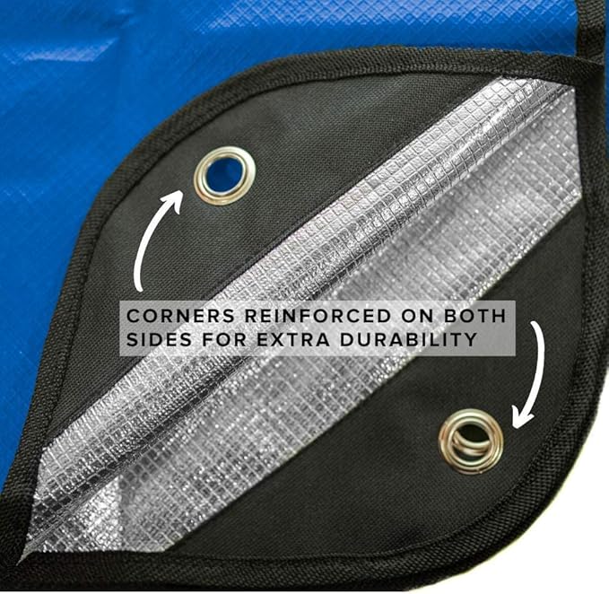 Arcturus All-Weather Outdoor Survival Blanket Thermal Emergency Blanket Reflective Heat Tarp with Grommets Lightweight for Camping Backpacking Hiking &amp Emergency Car Kits Blue 60x82in