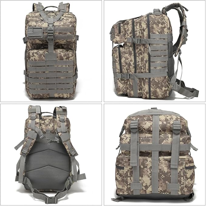 Military Tactical Backpack Large Army 3 Day Assault Pack Molle Bag Backpacks (ACU)