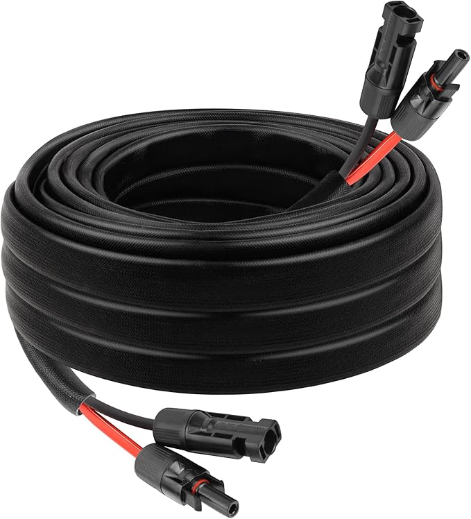 10 AWG Solar Extension Cable 10FT Flexible Solar Panel Wire with Male to Female Connector Parallel Tinned Copper Wire for Solar Panel Automotive RV Boat Outdoors