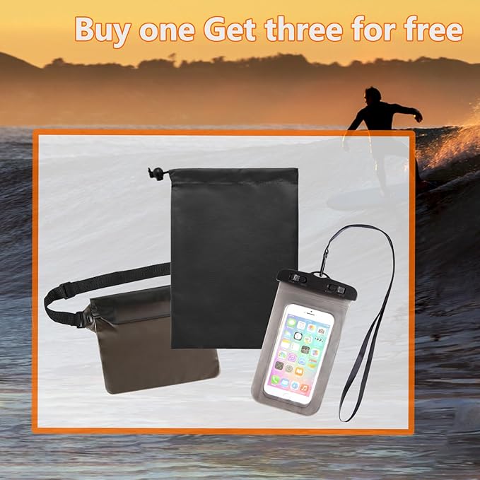 Dry Bag Backpack 20L Dry Bag Waterproof with Waist Pouch and Phone CaseRoll top Dry bag for kayakingMarine dry bag for Kayaking Beach Rafting Boating Hiking Camping and Fishing