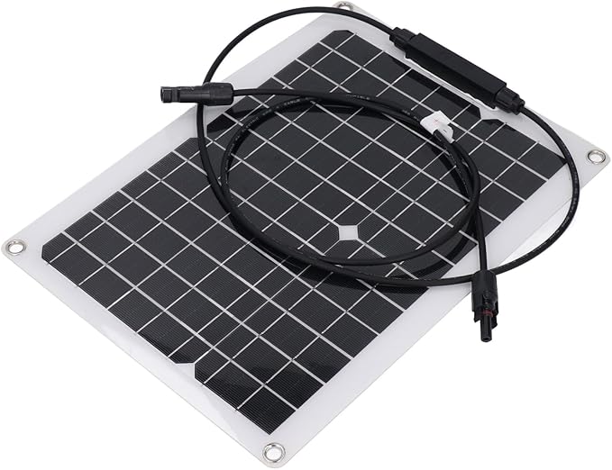 Hyuduo 15W Monocrystalline Solar Panel Flexible Solar Kit with Overload Protection for RV Camping Boat 12V Battery Charging Off Grid