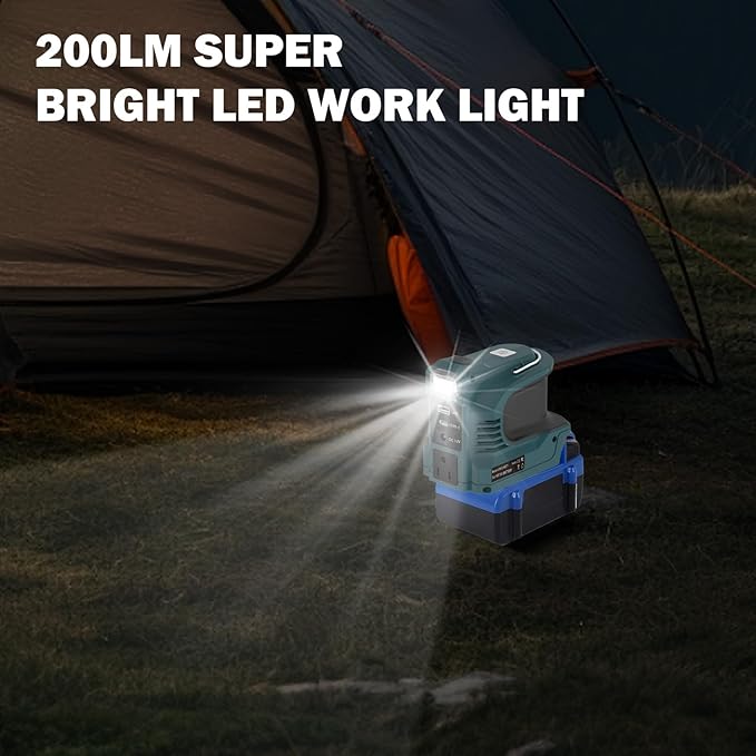 220W Power Inverter for Kobalt 24V DC 24V to AC 110-120V Inverter 20V Battery Powered Portable Power Source Supply Charger Adapter with USB&ampType-C&ampAC Outlet&ampLED Light(No Battery)
