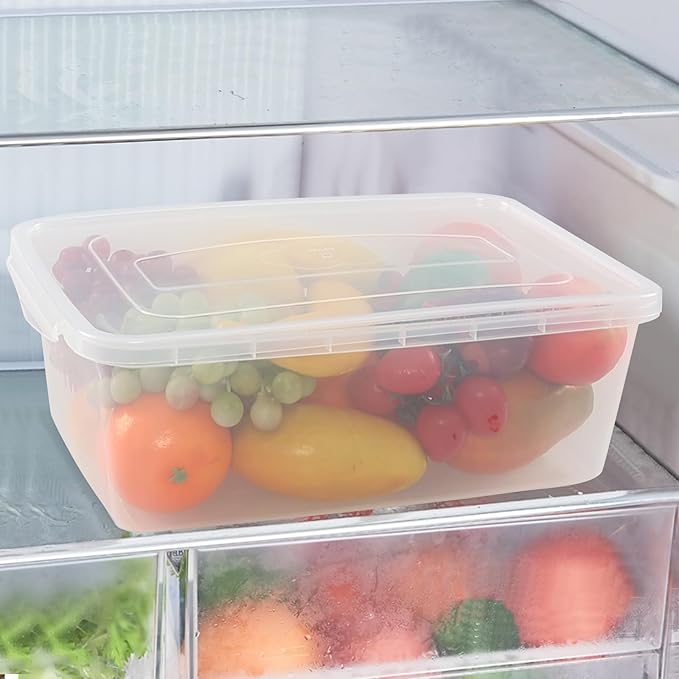 4-pack Clear Plastic Latching Storage Box Tote Bins with Lids 14 Quarts