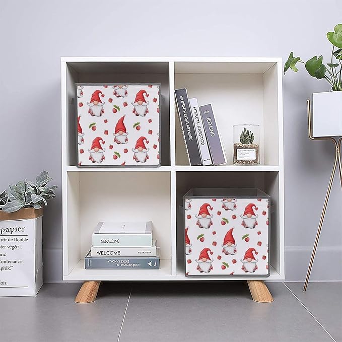 Collapsible Storage Bins with Handles Gnome Large Capacity Foldable Cube Box for Blankets Comforters Pillows Perfect for Linen Closet Storage