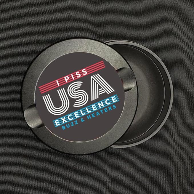 Buzz &amp Heaters Metal Container for Zyn | Holder | Can | Pouch | Americana Gifts | I Piss Excellence