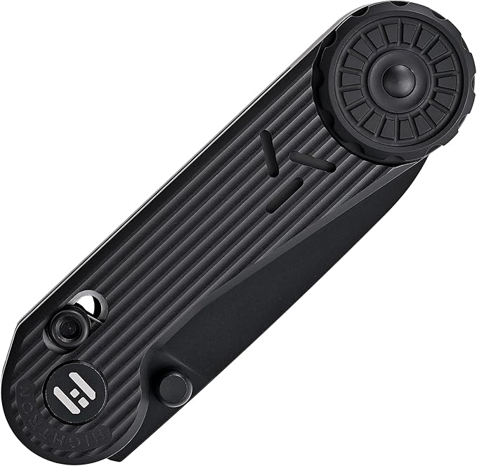 Hightron EdgePlay Premium Fidget Knife 2.64 M390 Blade Titanium Handle Axle Lock Knife with Thumb Stud Opener and Pocket Clip Utility EDC Knives with Playful Gear Green