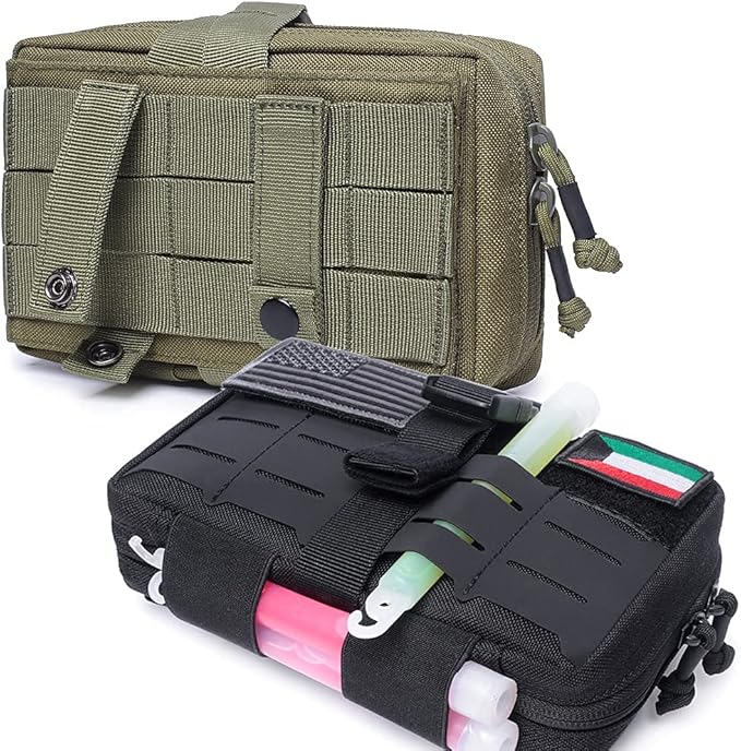 Tactical Multi-Purpose Molle Admin Pouch EDC Pouch Military Waist Belt Modular Utility Tools Bag Organizer First Aid Pouch Laser-Cut Style Molle Attachment Ready…