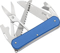 Fox Knives Vulpis FX-VP130-SF5 Slipjoint EDC Pocket Knife 5-in-1 Multitool - 2.17in Blade Hacksaw Bottle Opener Can Opener Scissors Flat Head Screwdriver - Every Day Carry (Sky Blue)