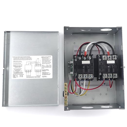 50 Amp Transfer Switch Automatic Transfer Switch for RV Speedboats 120/240 VAC 50 Amp Automatic Transfer Relay Switch