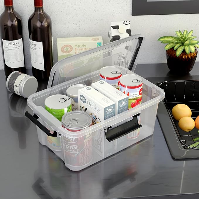 10 Quart Airtight Storage Tote pack of 6 Clear Latching Storage Box