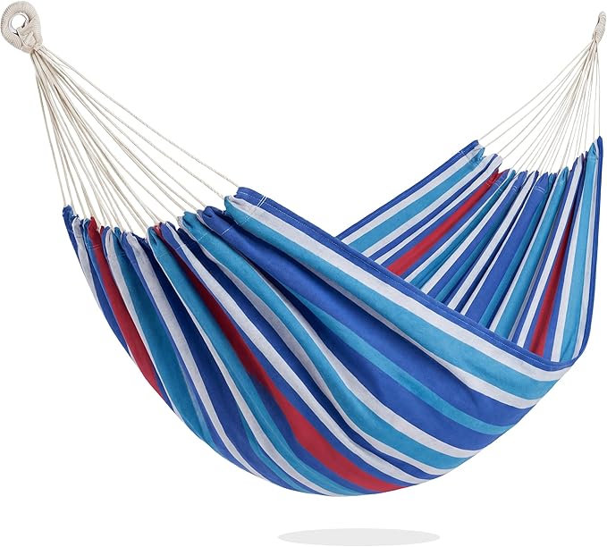 PNAEUT Double Hammocks for Outside Replacement Outdoor Tree Hammock for Indoor Patio Porch Garden (Denim Medium)