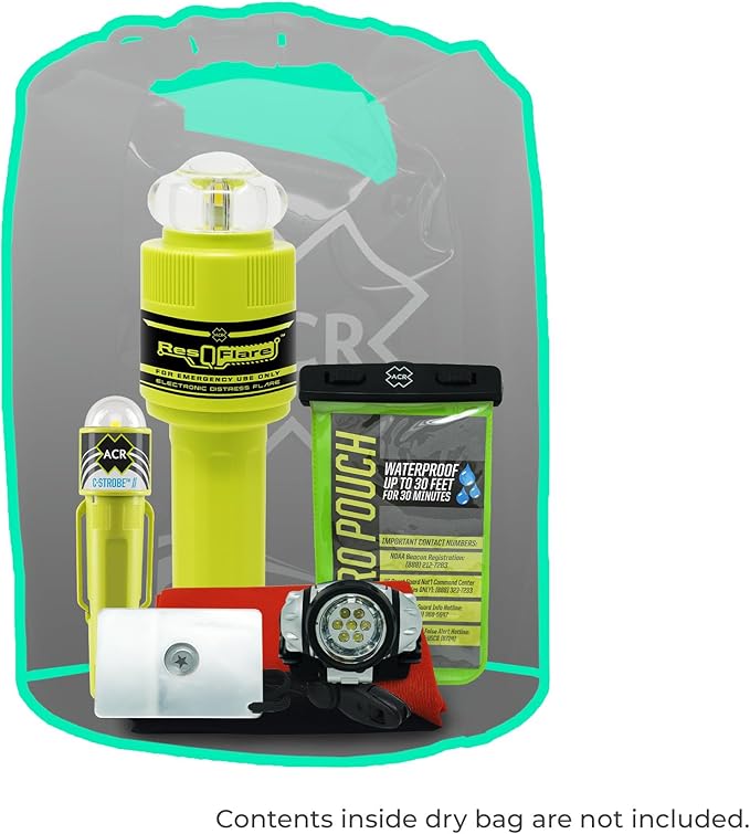 ACR Dry Bag – Lightweight waterproof buoyant dry sack for fishing boating kayaking hiking &amp camping. Keeps gear safe dry &amp afloat outdoors.